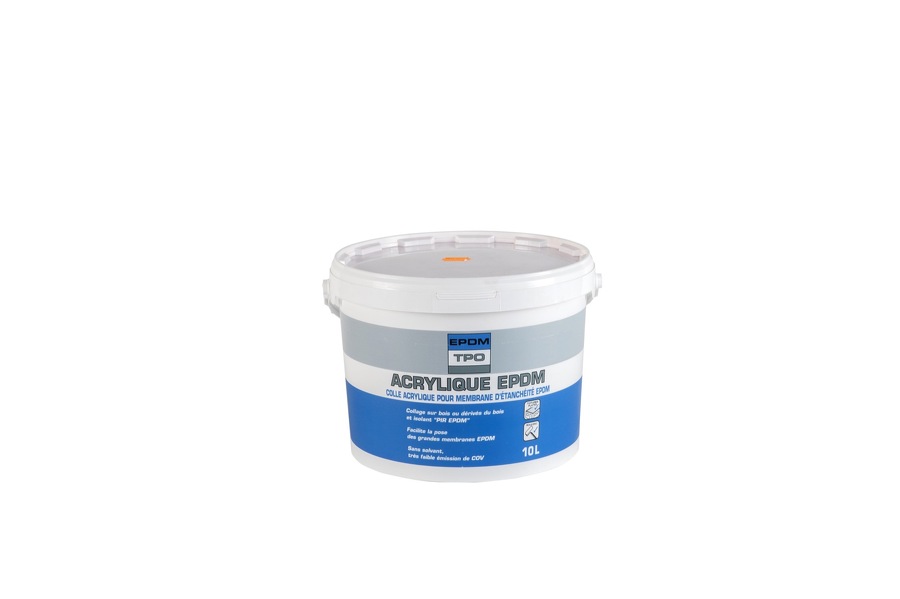 Colle Acrylique EPDM pour isolant PIR voile de verre pot de 10 Litres